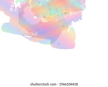 Vector Brush Stroke. Abstract Fluid Splash. Holographic Gradient Paintbrush. Isolated Splash on White Backdrop. Sale Banner Brushstroke. Watercolor Textured Background. 