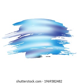 Vector Brush Stroke. Abstract Fluid Splash. Blue and Indigo Sale Banner Brushstroke. Gradient Paintbrush. Isolated Splash on White Backdrop. Watercolor Textured Background. 