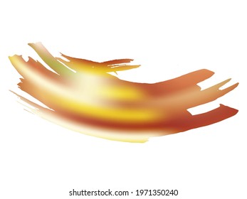 Vector Brush Stroke. Abstract Fluid Splash. Sale Banner Brushstroke. Isolated Splash on White Backdrop. Watercolor Textured Background.  Yellow Gold Gradient Paintbrush.