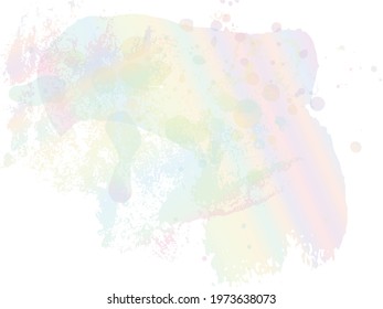 Vector Brush Stroke. Abstract Fluid Splash. Gradient Paintbrush. Sale Banner Brushstroke. Holographic Isolated Splash on White Backdrop. Watercolor Textured Background. 