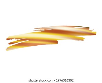 Vector Brush Stroke. Abstract Fluid Splash. Sale Banner Brushstroke. Watercolor Textured Background.  Yellow Gold Isolated Splash on White Backdrop. Gradient Paintbrush.