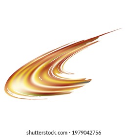 Vector Brush Stroke. Abstract Fluid Splash. Gradient Paintbrush. Isolated Splash on White Backdrop. Yellow Gold Watercolor Textured Background.  Sale Banner Brushstroke.