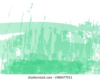 Vector Brush Stroke. Abstract Fluid Splash. Watercolor Textured Background.  Green and Teal Sale Banner Brushstroke. Isolated Splash on White Backdrop. Gradient Paintbrush.
