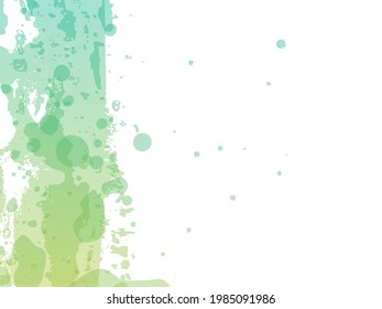 Vector Brush Stroke. Abstract Fluid Splash. Gradient Paintbrush. Sale Banner Brushstroke. Isolated Splash on White Backdrop. Green and Teal Watercolor Textured Background. 