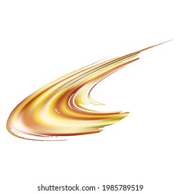 Vector Brush Stroke. Abstract Fluid Splash. Sale Banner Brushstroke. Gradient Paintbrush. Isolated Splash on White Backdrop. Yellow Gold Watercolor Textured Background. 