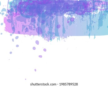Vector Brush Stroke. Abstract Fluid Splash. Gradient Paintbrush. Sale Banner Brushstroke. Isolated Splash on White Backdrop. Watercolor Textured Background.  Blue and Indigo