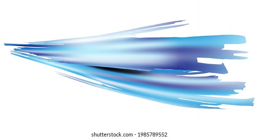 Vector Brush Stroke. Abstract Fluid Splash. Sale Banner Brushstroke. Blue and Indigo Gradient Paintbrush. Watercolor Textured Background.  Isolated Splash on White Backdrop.