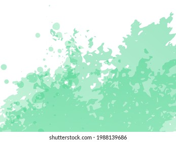 Vector Brush Stroke. Abstract Fluid Splash. Watercolor Textured Background.  Gradient Paintbrush. Green and Teal Isolated Splash on White Backdrop. Sale Banner Brushstroke.