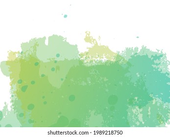 Vector Brush Stroke. Abstract Fluid Splash. Sale Banner Brushstroke. Green and Teal Gradient Paintbrush. Isolated Splash on White Backdrop. Watercolor Textured Background. 