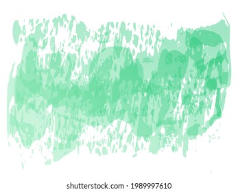 Vector Brush Stroke. Abstract Fluid Splash. Gradient Paintbrush. Watercolor Textured Background.  Sale Banner Brushstroke. Green and Teal Isolated Splash on White Backdrop.