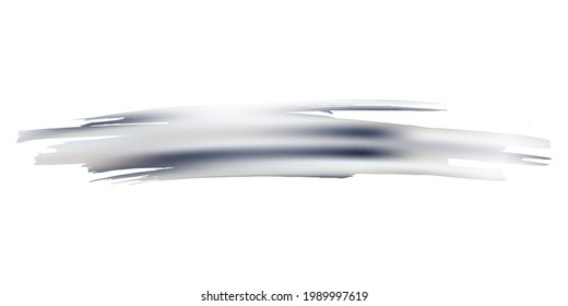 Vector Brush Stroke. Abstract Fluid Splash. Gradient Paintbrush. Silver Grey Sale Banner Brushstroke. Watercolor Textured Background.  Isolated Splash on White Backdrop.