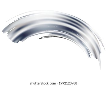 Vector Brush Stroke. Abstract Fluid Splash. Sale Banner Brushstroke. Watercolor Textured Background.  Gradient Paintbrush. Isolated Splash on White Backdrop. Silver Grey