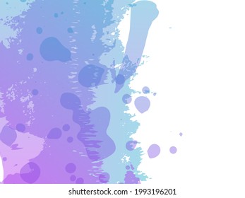 Vector Brush Stroke. Abstract Fluid Splash. Blue and Indigo Isolated Splash on White Backdrop. Sale Banner Brushstroke. Watercolor Textured Background.  Gradient Paintbrush.