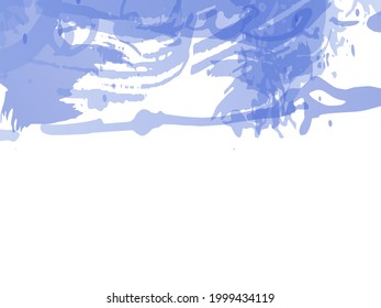 Vector Brush Stroke. Abstract Fluid Splash. Blue and Indigo Watercolor Textured Background.  Sale Banner Brushstroke. Gradient Paintbrush. Isolated Splash on White Backdrop.