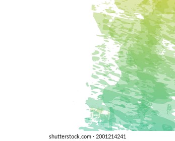 Vector Brush Stroke. Abstract Fluid Splash. Gradient Paintbrush. Isolated Splash on White Backdrop. Green and Teal Watercolor Textured Background.  Sale Banner Brushstroke.