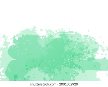 Vector Brush Stroke. Abstract Fluid Splash. Isolated Splash on White Backdrop. Green and Teal Watercolor Textured Background.  Sale Banner Brushstroke. Gradient Paintbrush.
