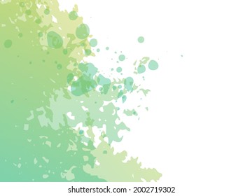 Vector Brush Stroke. Abstract Fluid Splash. Isolated Splash on White Backdrop. Sale Banner Brushstroke. Gradient Paintbrush. Watercolor Textured Background.  Green and Teal