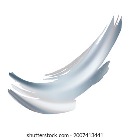 Vector Brush Stroke. Abstract Fluid Splash. Sale Banner Brushstroke. Gradient Paintbrush. Silver Grey Isolated Splash on White Backdrop. Watercolor Textured Background. 