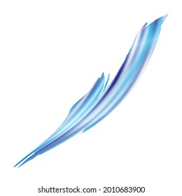 Vector Brush Stroke. Abstract Fluid Splash. Gradient Paintbrush. Blue and Indigo Watercolor Textured Background.  Sale Banner Brushstroke. Isolated Splash on White Backdrop.