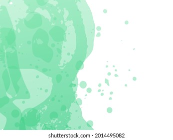 Vector Brush Stroke. Abstract Fluid Splash. Watercolor Textured Background.  Sale Banner Brushstroke. Green and Teal Isolated Splash on White Backdrop. Gradient Paintbrush.