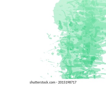 Vector Brush Stroke. Abstract Fluid Splash. Isolated Splash on White Backdrop. Green and Teal Gradient Paintbrush. Watercolor Textured Background.  Sale Banner Brushstroke.