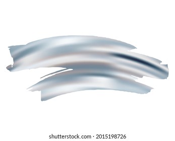 Vector Brush Stroke. Abstract Fluid Splash. Isolated Splash on White Backdrop. Gradient Paintbrush. Silver Grey Watercolor Textured Background.  Sale Banner Brushstroke.
