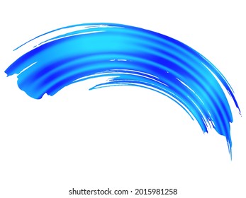 Vector Brush Stroke. Abstract Fluid Splash. Blue and Indigo Gradient Paintbrush. Isolated Splash on White Backdrop. Sale Banner Brushstroke. Watercolor Textured Background. 