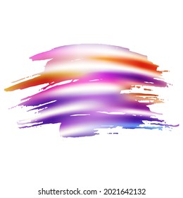 Vector Brush Stroke. Abstract Fluid Splash. Isolated Splash on White Backdrop. Sale Banner Brushstroke. Violet Purple Watercolor Textured Background.  Gradient Paintbrush.