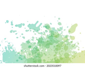 Vector Brush Stroke. Abstract Fluid Splash. Watercolor Textured Background.  Gradient Paintbrush. Sale Banner Brushstroke. Green and Teal Isolated Splash on White Backdrop.