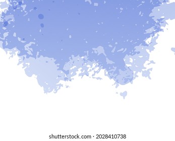 Estroque del pincel del vector. Resumen de la salpicadura de fluidos. Pincel de pancarta de venta. Pincel de degradado. Fondo texturado de color de agua.  Esplash aislado azul e índigo sobre fondo blanco.