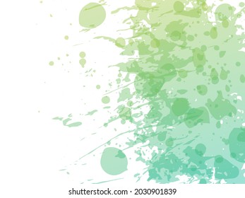 Vector Brush Stroke. Abstract Fluid Splash. Watercolor Textured Background.  Isolated Splash on White Backdrop. Gradient Paintbrush. Sale Banner Brushstroke. Green and Teal