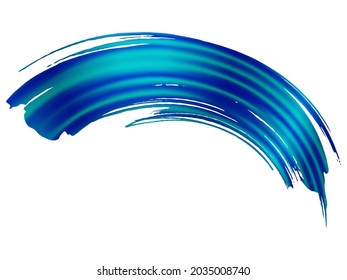 Estroque del pincel del vector. Resumen de la salpicadura de fluidos. Pincel de pancarta de venta. Pincel de degradado azul e índigo. Splash aislado sobre fondo blanco. Fondo texturado de color de agua. 