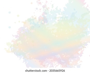 Vector Brush Stroke. Abstract Fluid Splash. Isolated Splash on White Backdrop. Sale Banner Brushstroke. Watercolor Textured Background.  Holographic Gradient Paintbrush.