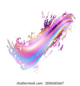 Vector Brush Stroke. Abstract Fluid Splash. Sale Banner Brushstroke. Gradient Paintbrush. Watercolor Textured Background.  Isolated Splash on White Backdrop. Violet Purple