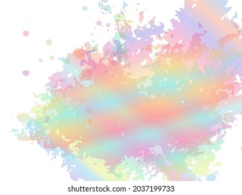 Vector Brush Stroke. Abstract Fluid Splash. Gradient Paintbrush. Isolated Splash on White Backdrop. Holographic Watercolor Textured Background.  Sale Banner Brushstroke.