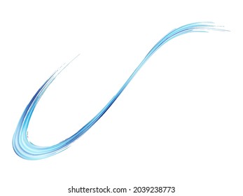 Vector Brush Stroke. Abstract Fluid Splash. Blue and Indigo Isolated Splash on White Backdrop. Gradient Paintbrush. Sale Banner Brushstroke. Watercolor Textured Background. 