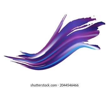 Vector Brush Stroke. Abstract Fluid Splash. Watercolor Textured Background.  Sale Banner Brushstroke. Gradient Paintbrush. Violet Purple Isolated Splash on White Backdrop.