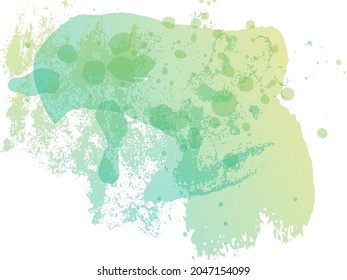 Vector Brush Stroke. Abstract Fluid Splash. Watercolor Textured Background.  Isolated Splash on White Backdrop. Gradient Paintbrush. Sale Banner Brushstroke. Green and Teal