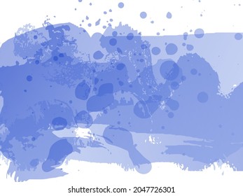 Vector Brush Stroke. Abstract Fluid Splash. Isolated Splash on White Backdrop. Sale Banner Brushstroke. Watercolor Textured Background.  Blue and Indigo Gradient Paintbrush.