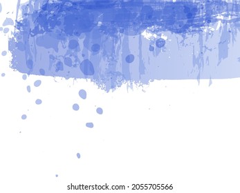 Vector Brush Stroke. Abstract Fluid Splash. Isolated Splash on White Backdrop. Watercolor Textured Background.  Gradient Paintbrush. Sale Banner Brushstroke. Blue and Indigo