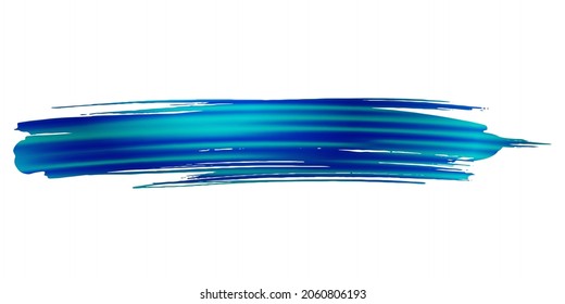 Vector Brush Stroke. Abstract Fluid Splash. Isolated Splash on White Backdrop. Watercolor Textured Background.  Sale Banner Brushstroke. Gradient Paintbrush. Blue and Indigo