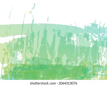 Vector Brush Stroke. Abstract Fluid Splash. Green and Teal Isolated Splash on White Backdrop. Watercolor Textured Background.  Sale Banner Brushstroke. Gradient Paintbrush.