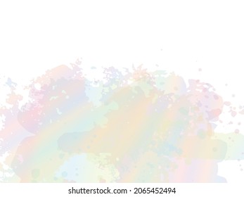 Vector Brush Stroke. Abstract Fluid Splash. Watercolor Textured Background.  Isolated Splash on White Backdrop. Holographic Gradient Paintbrush. Sale Banner Brushstroke.