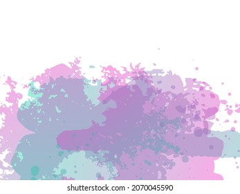 Vector Brush Stroke. Abstract Fluid Splash. Isolated Splash on White Backdrop. Gradient Paintbrush. Watercolor Textured Background.  Sale Banner Brushstroke.