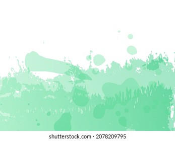 Vector Brush Stroke. Abstract Fluid Splash. Green and Teal Sale Banner Brushstroke. Isolated Splash on White Backdrop. Gradient Paintbrush. Watercolor Textured Background. 
