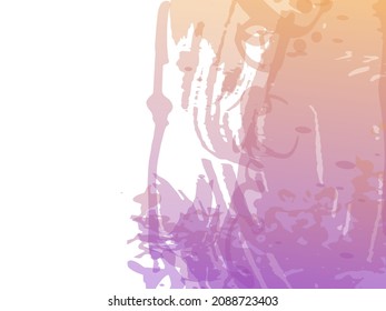 Vector Brush Stroke. Abstract Fluid Splash. Watercolor Textured Background.  Isolated Splash on White Backdrop. Sale Banner Brushstroke. Gradient Paintbrush.
