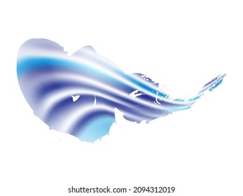 Vector Brush Stroke. Abstract Fluid Splash. Sale Banner Brushstroke. Blue and Indigo Isolated Splash on White Backdrop. Watercolor Textured Background.  Gradient Paintbrush.