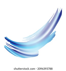 Vector Brush Stroke. Abstract Fluid Splash. Watercolor Textured Background.  Gradient Paintbrush. Sale Banner Brushstroke. Blue and Indigo Isolated Splash on White Backdrop.
