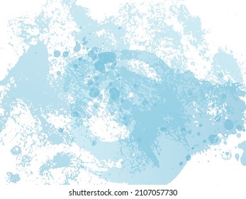 Vector Brush Stroke. Abstract Fluid Splash. Gradient Paintbrush. Isolated Splash on White Backdrop. Blue and Indigo Watercolor Textured Background.  Sale Banner Brushstroke.