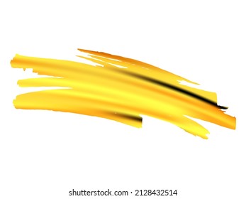 Vector Brush Stroke. Abstract Fluid Splash. Gradient Paintbrush. Sale Banner Brushstroke. Watercolor Textured Background.  Isolated Splash on White Backdrop. Fortuna Gold and Yellow